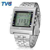 （A Decent035）TVG LuxuryMenRectangle รีโมทคอนโทรล Sport Watch Alarm TV DVD Remote MenWristwatch