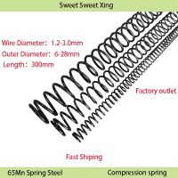 Mechanical Cylindrical Spiral Coil Rotor Strong Return Pressure Compression Spring 65Mn Steel Length 300mm Diameter 1.2-3.0mm Spine Supporters