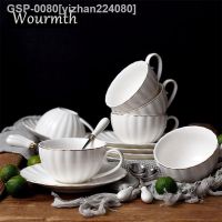 Yizhan224080 ₪ Wourmth Conjunto De Café Recipeubranco Puro 220มล. Copos E E E Pires Chá Abóbora Com Aro Cerâmica Acessório Para Bidas Escritório Presagre Advel