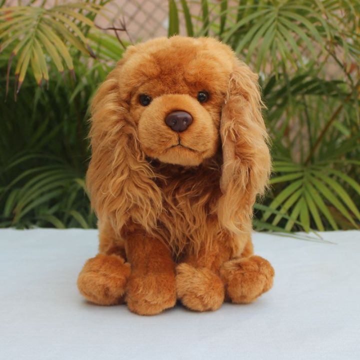 27ซม-ของเล่นตุ๊กตาสุนัขพันธุ์อิงลิชชชี่สุดสมจริงสแปเนียลคุณภาพสูงลายสัตว์จำลองของเล่นตุ๊กตาของขวัญ