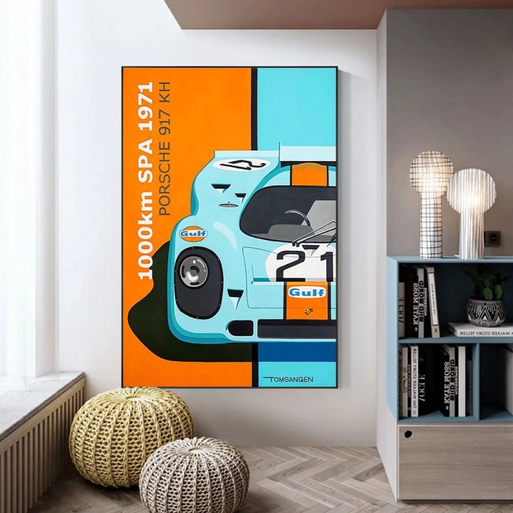 le-mans-24-hours-racing-cars-canvas-painting-carrera-rsr-wall-art-posters-and-prints-wall-pictures-for-living-room-decorationn
