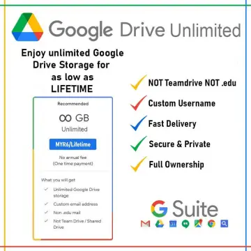 Qoo10 - Genuine Unlimited Google Drive Storage Cloud Lifetime Custom  Username  : Computer & Game