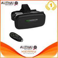 VR SHINECON Virtual Reality 3D Glasses ,VR BOX , Oculus Rift Head Mount 3D Movies Games For 3.5-6.0 inch Phone &amp; Android XT-VRS01R INCLUDING BLUETOOTH REMOTE