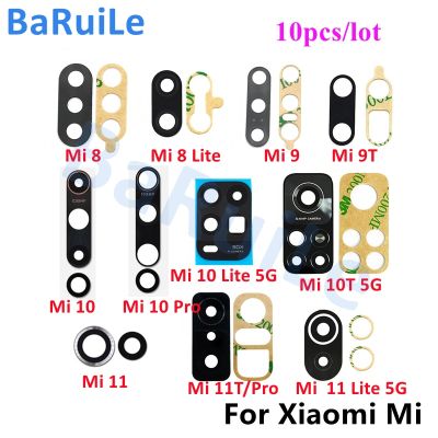 BaRuiLe กล้องหลังด้านหลัง 10 ชิ้น ฝาครอบเลนส์ กระจกพร้อม Adhensive สําหรับ Xiaomi Mi 10 Lite Mi 9T 10 8 Lite 9 Se 10T Pro 11 11T