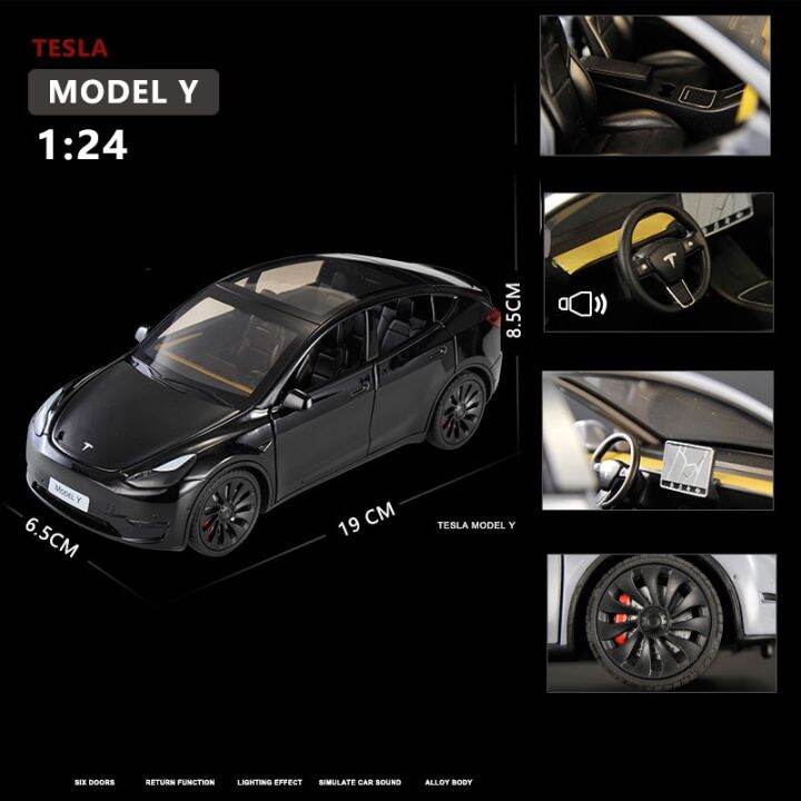 new-1-24-tesla-model-y-model-3-with-charging-pile-alloy-car-die-cast-toy-car-model-sound-and-light-childrens-collectibles-gift