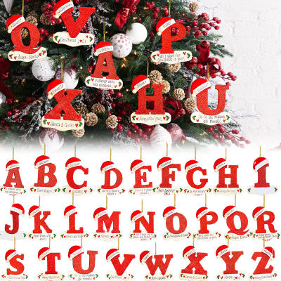 ของตกแต่งต้นไม้คริสต์มาส ABL จี้ตัวอักษรบ้านสร้อยคอจิวเวลรี่วันหยุดเครื่องประดับตกแต่งคริสมาสต์ปีใหม่