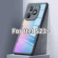 สำหรับ Itel S23 + เคสสำหรับ Itel S23 + S23 + S 23 S665L ItelS23 + 2023เคสโทรศัพท์แบบใสอะคริลิคเคสกันกระแทกมือถือป้องกันเลนส์ฝาหลัง