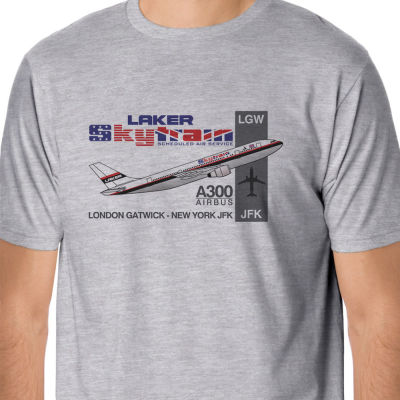 Obral Besar 100% Retro Flight - Laker Airbus A300 London - New York Desain T-Shirt Gaya Musim Panas Kaus Fashion Lucu Baru Uniseks S-4XL-5XL-6XL