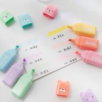 4pcs/6pcs Mini Marker Pen Cartoon Bear Pattern Pen Marker Kawaii Protable Mini Marker Pen Set for Students DIY Scrapbook Highlighters Markers