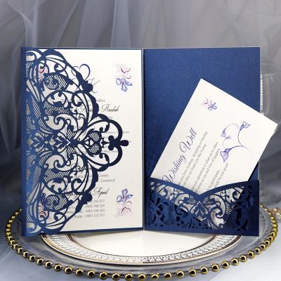 【YF】❇☃☒  1 Pcs Cut Wedding Invitation Greeting Card Birthday