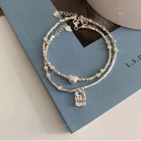 Broken silver square love bracelet ins Japanese and Korean niche versatile light luxury high-end design non-fading hand jewelry