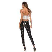 [HOT HULXOIQQQEWV 573] Calça Legging Feminina De Couro เซ็กซี่ Brilhante Pvc Zíper Punk Rock Disco Lápis Preto Noite Oferta 2020