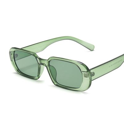 Brand Designer Square Style Sunglasses Woman Luxury Plastic Small Frame Sun Glasses Male Female Green Purple Mirror Retro Oculos