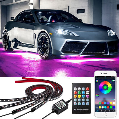 Car Underglow Neon Light Flexible LED Strip Underbody RemoteAPP Control RGB Dream Color Auto Decorative Ambient Atmosphere Lamp