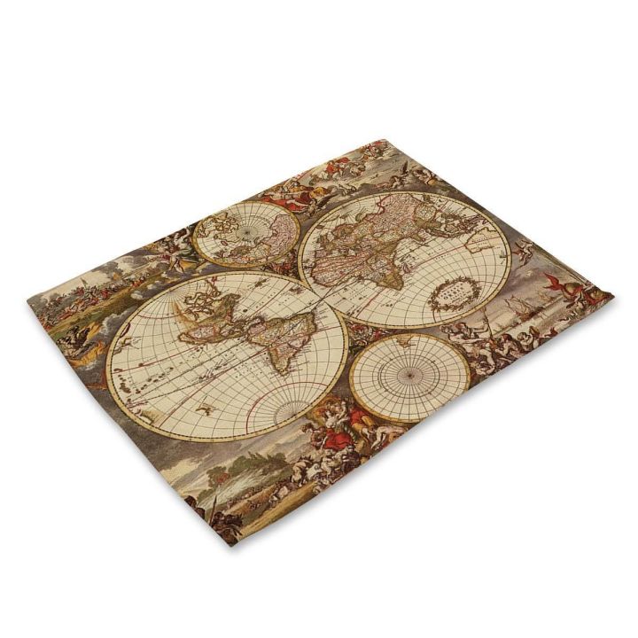 map-of-the-world-cloth-table-mat-pad-design-coasters-placemat-dining-home-decoration-accessories-cotton-linen-fabric-tablecloth