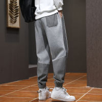 2021 New Men Joggers Sweatpants Fashion Denim Patchwork Loose Harem Pants Male Black Grey Track Trousers Plus Size 8XL