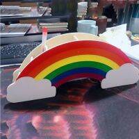 [GOODSHOP] Ins สไตล์ Rainbow ที่ใส่ปากกาไม้ขนาดเล็กกล่องเก็บของเล่นกล่องเครื่องสำอางค์