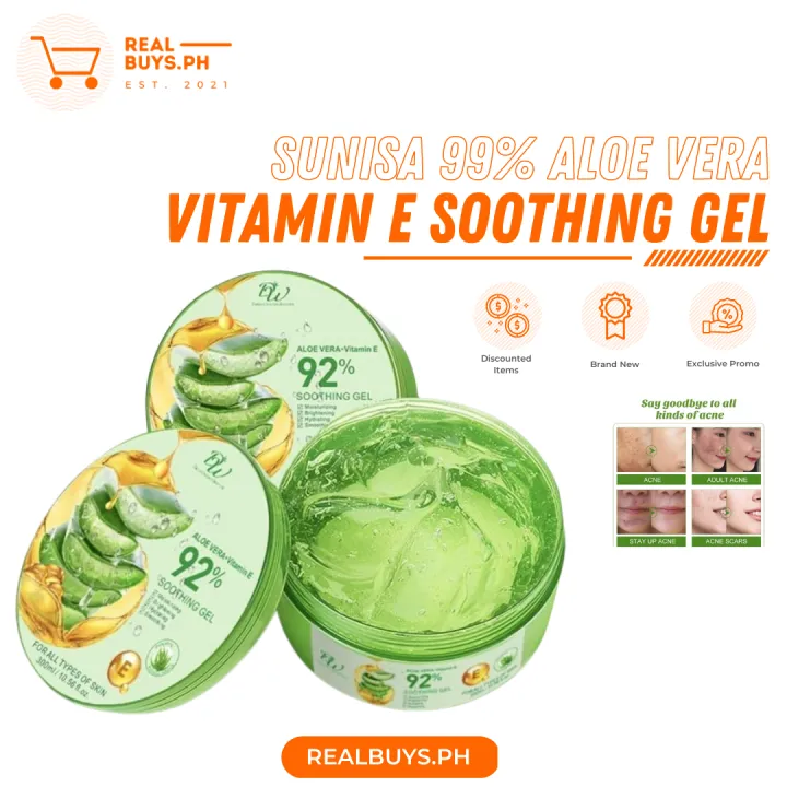 Aloe Vera & Vitamin E Soothing Gel Moisturizing 300ml Beauty And Care