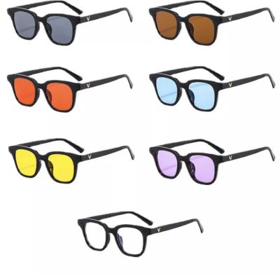 [พร้อมส่ง] แว่นกันแดดสไตล์เกาหลี สีสำหรับผู้ชายผู้หญิงสีมหาสมุทรเลนส์วุ้นอาทิตย์แว่นตาสี ทั้งหมด 4 สี