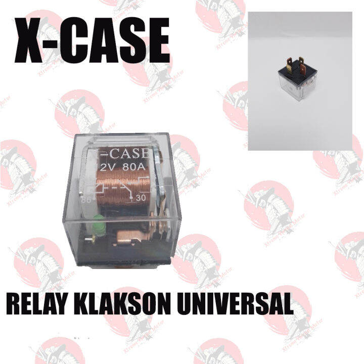 Relay Klakson Merk XCASE Kaki 4 Transparan 12V 80A Untuk Mobil Motor