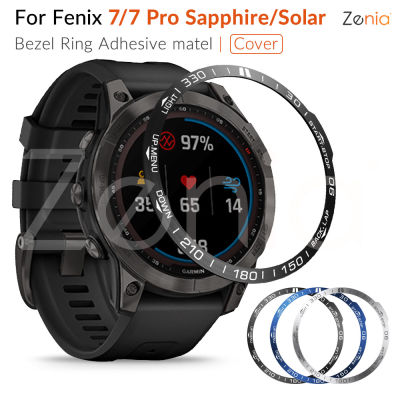 Zenia สำหรับ Garmin Fenix 7 Pro/7 Solar/7 Sapphire Solar Fenix7 นาฬิกา Bezel แหวนกาวกรณี Anti Scratch สแตนเลสกรณีสมาร์ทนาฬิกาสปอร์ตอุปกรณ์เสริมทดแทน