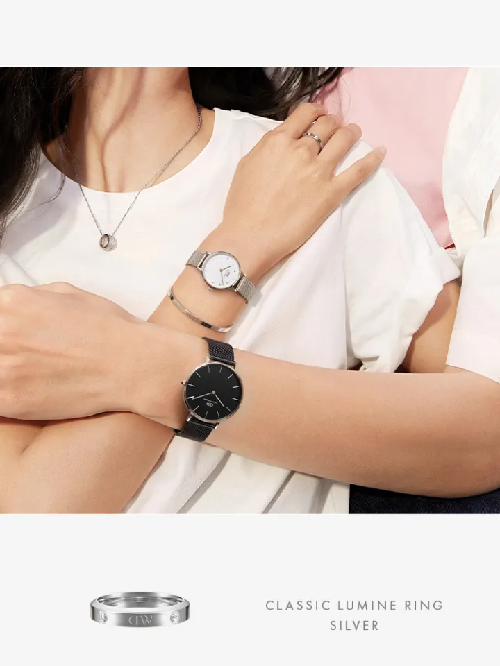 Daniel Wellington Classic Ring Lumine Silver DW OFFICIAL Ring for Women  and Men Stainless steel Crystal stones ring Lazada PH