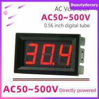 โวลต์มิเตอร์มาตรวัดเครื่องวัดโวลต์ AC 50-500V 0.56นิ้วความแม่นยำสูงสำหรับรถยนต์