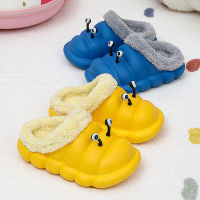 Baby Girls Cotton Slippers 2021 New Winter Childrens Cute Caterpillar Plush Slippers Baby Indoor Slippers Furry Kids Slippers