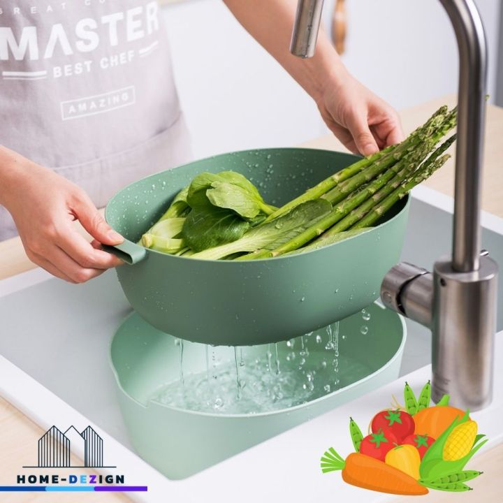 กะละมังล้างผัก-ล้างผลไม้-2-in-1-ล้างผักผลไม้พร้อมตะกร้า-ขนาดใหญ่-สีเทา-จัดส่งฟรี-มีรับประกันสินค้า-home-dezign