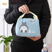 WPOT เดินทาง ลำลอง ดีไซน์ลายการ์ตูน Totoro แพคเกจฉนวนกันความร้อน กระเป๋ากล่องอาหารกลางวันเย็น แมวคิตตี้ ถุงอาหาร กระเป๋าผ้าแคนวาส กระเป๋าอาหารกลางวันกันน้ำ