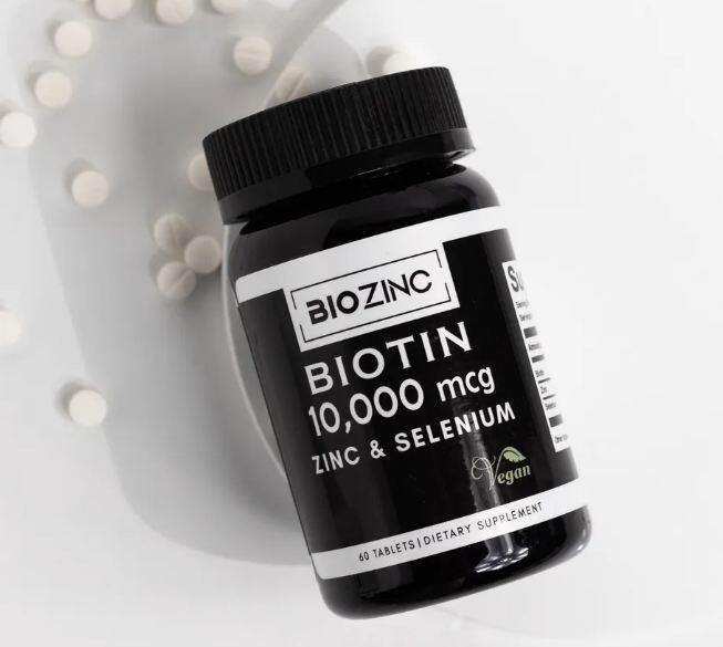 BIOZINC ( Biotin 10000 mcg zinc & Selenium ) Biotin 60 kapsul Serum Kesehatan Rambut Dan Kulit
