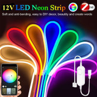 DC12V Neon RGB LED Strip Dimmable Smart Control บรรยากาศ Backlight Solf เทปตู้ Light Room Decor สำหรับ Alexa *