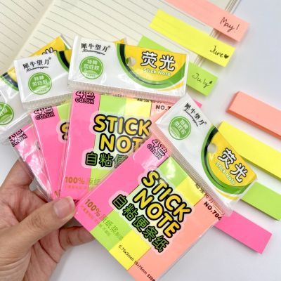 โพสต์-อิท stick note กระดาษโน๊ต คละสี 4 สี มีกาวในตัว 19x76 มม. 320 แผ่น I NO.704