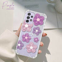 เคสใสดอกไม้ รุ่น Samsung A (ซัมซุง) (เคสมือถือ ) ดอกม่วง