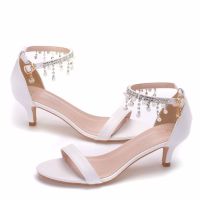 5 cm tassel beaded shallow mouth word size code sandals fine with white princess buckles sandals women sandals