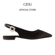 Giày Flats Nữ Đế Bệt Slingback Đính Hoa Êm Ái Thời Trang Cidu Gn09