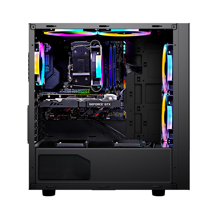 pccooler-le300-case-ledstrip-w-ofan-w-opsu-black-คอมพิวเตอร์เคส-สีดำ-ของแท้-ประกันศูนย์-1ปี