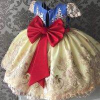 ZZOOI Baby Girl Clothes Embroidery Flower Princess Dresses Red Bow Birthday Tutu Kids Christmas Party Costume 4 to 10 Years Vestido