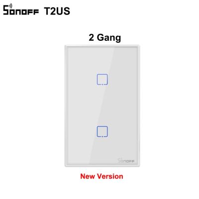 Sonoff T2 US Smart Wifi Wall Light Switch 1 2 3 Gang TouchWiFi433 RFAPP Remote Smart Home Wall Touch Switch Works with Alexa