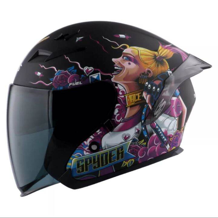 Spyder Open face Helmet with Dual Visor FUEL GD Neo Series ACE 391m S ...