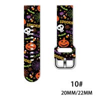 trterth 20mm 22mm Band for Samsung Galaxy Watch 3/46mm42mm/active 2/46 Gear S3 Frontier/S2/Huawei GT 2/2E Silicone Strap Halloween