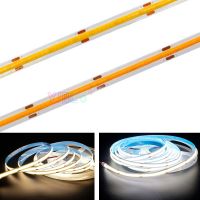 5m COB LED Strip 8mm DC12V/24V High Density Flexible FOB COB Led Lights 384/528 LEDs/m White/Warm White Linear Dimmable