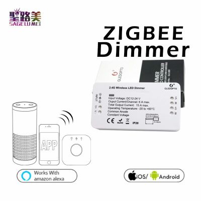 【Worth-Buy】 Zigbee สมาร์ทโฮมสะพานหรี่ไฟ Led ชุดควบคุมไฟ Dc12-Dc24v Zigbee หรี่ App การควบคุม Amazon กับนำเสียงสะท้อน