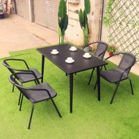 [COD] Outdoor open-air courtyard tables and chairs outdoor Internet celebrity milk tea shop leisure garden balcony round three-piece combination