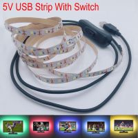 5V USB Power LED Strip light RGB /White/Warm White 2835 3528 SMD HDTV TV Desktop PC Screen Backlight Bias lighting With Switch