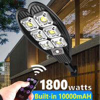 1800W Solar Street Light 10000mAH Outdoor Solar Lamp Bright Sunlight Waterproof PIR Motion Sensor Garden Light Remote Control