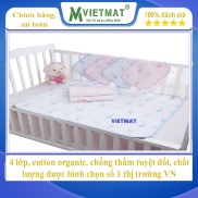 Size 50x70cm - Tấm lót chống thấm cho bé cotton 4 lớp VIETMAT mềm êm