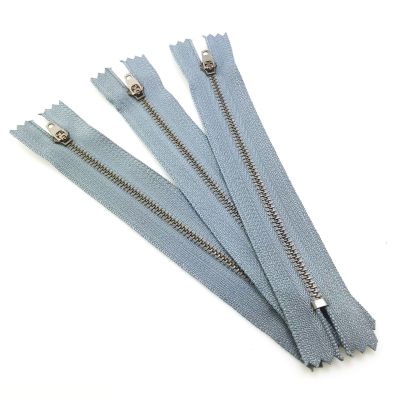 ┅☑ 5pcs High Quality Jeans 3 Zipper Light Gray Tape Metal Zipper Teeth Tailor Sewing Zipper Pants Zipper DIY Sewing Accessories