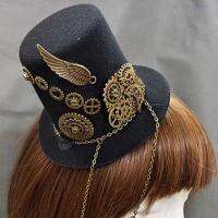 BNTREND Steampunk หมวกทรงสูงขนาดเล็กกิ๊ฟติดผมสำหรับเครื่องประดับผมสไตล์ย้อนยุคสำหรับผู้หญิง