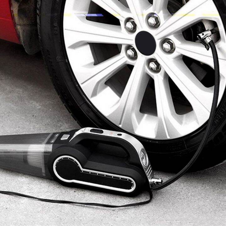 4in1 Multifunctional Car Vacuum Cleaner/Flashlight/Tire Inflator/Pressure Meter Powerful Wet Dry